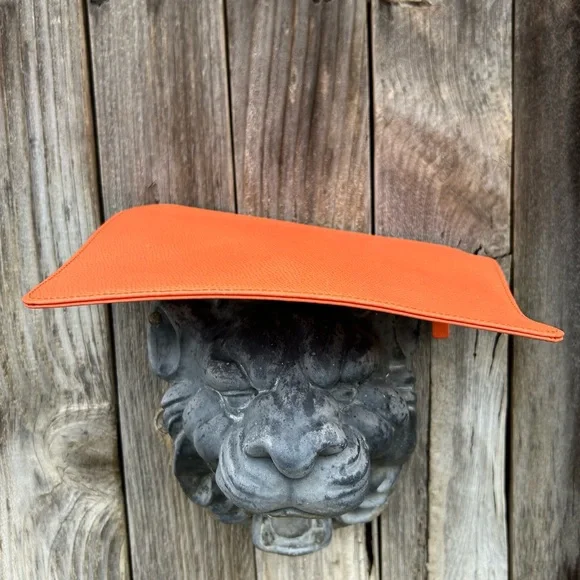 Everlane The Leather Zip Pouch Clutch Orange - Picture 11 of 15